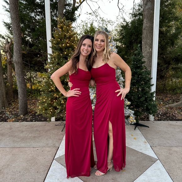 Floor length formal dress with slit EUC - Picture 1 of 12